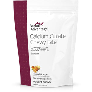 Bariatric Advantage - Calcium Citrate Chewy Bites - Tropical Orange - 500mg - 90 Count - Vitamins & Minerals - Nashua Nutrition