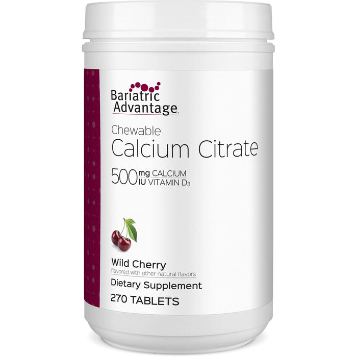Bariatric Advantage - Chewable Calcium Citrate - Wild Cherry - 500mg - 270 Count