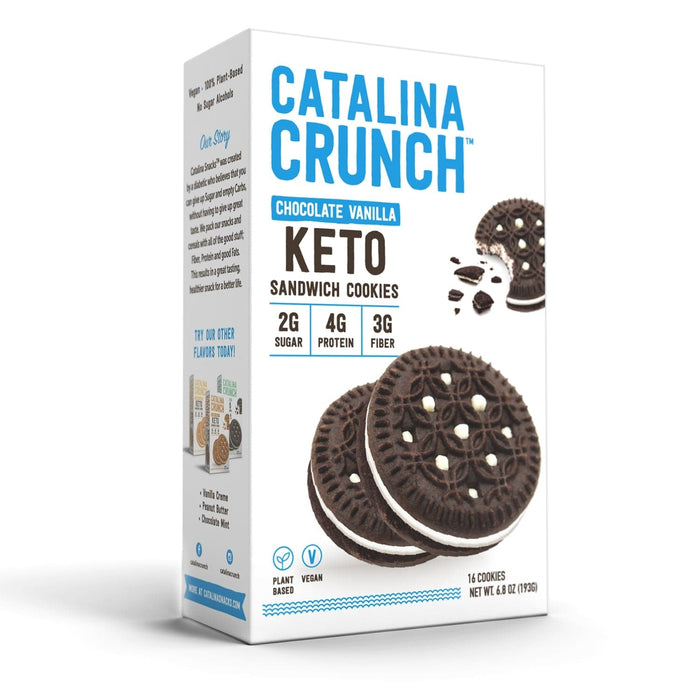 Catalina Crunch - Keto Sandwich Cookies - Chocolate Vanilla - 8 Servings/Box