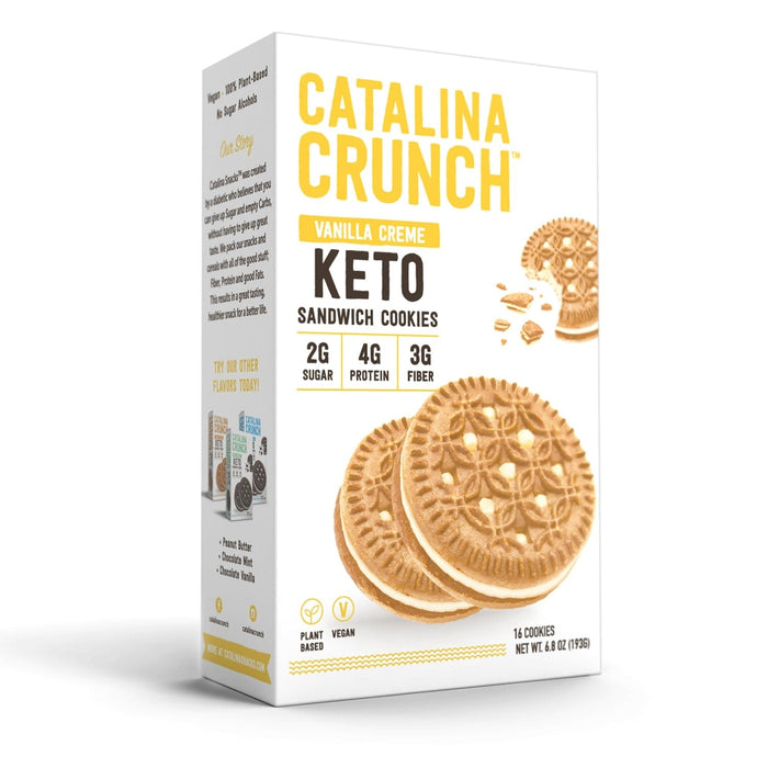 Catalina Crunch - Keto Sandwich Cookies - Vanilla Creme - 8 Servings/Box