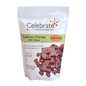 Celebrate Vitamins - Calcium Citrate - Soft Chews - Cafe Mocha - 500mg - 90 Chews - Nashua Nutrition