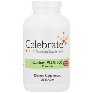 Celebrate Vitamins - Calcium PLUS 500 - Chewable - Berries & Cream - 90 Tablets - Vitamins & Minerals - Nashua Nutrition