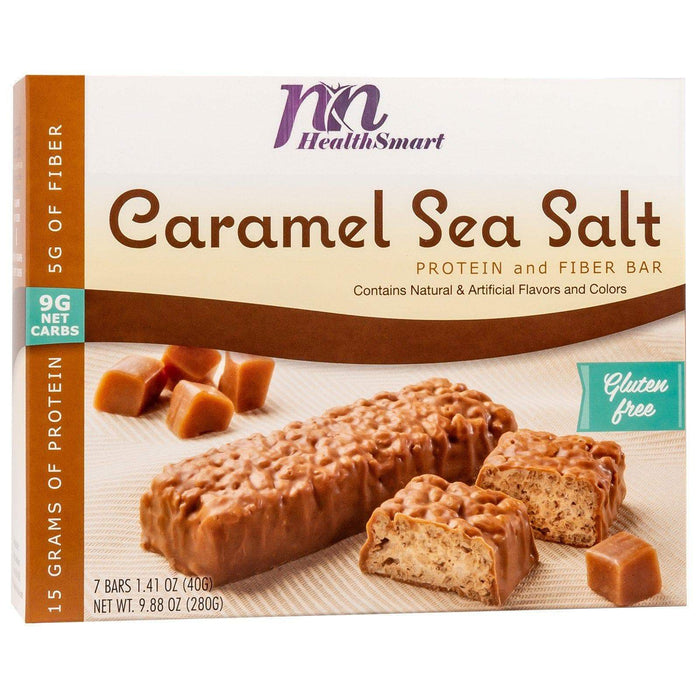 HealthSmart Protein & Fiber Divine Bars - Caramel & Sea Salt, 7 Bars/Box