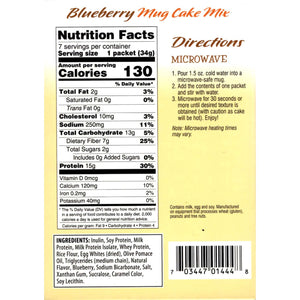 HealthSmart Protein Mug Cake - Blueberry - 7/Box - Snacks & Desserts - Nashua Nutrition