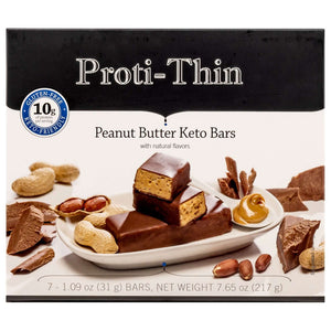 Proti-Thin Keto Bars- Peanut Butter, 7 Bars/Box - Protein Bars - Nashua Nutrition