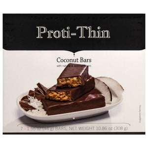 Proti-Thin Protein Bars VLC - Coconut Crunch, 7 Bars/Box - Protein Bars - Nashua Nutrition