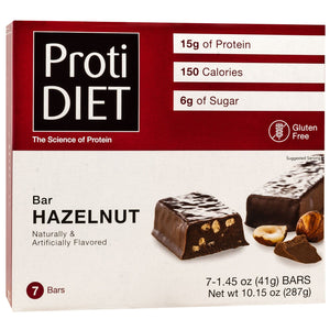 ProtiDiet Protein Bars - Hazelnut, 7 Bars/Box - Protein Bars - Nashua Nutrition