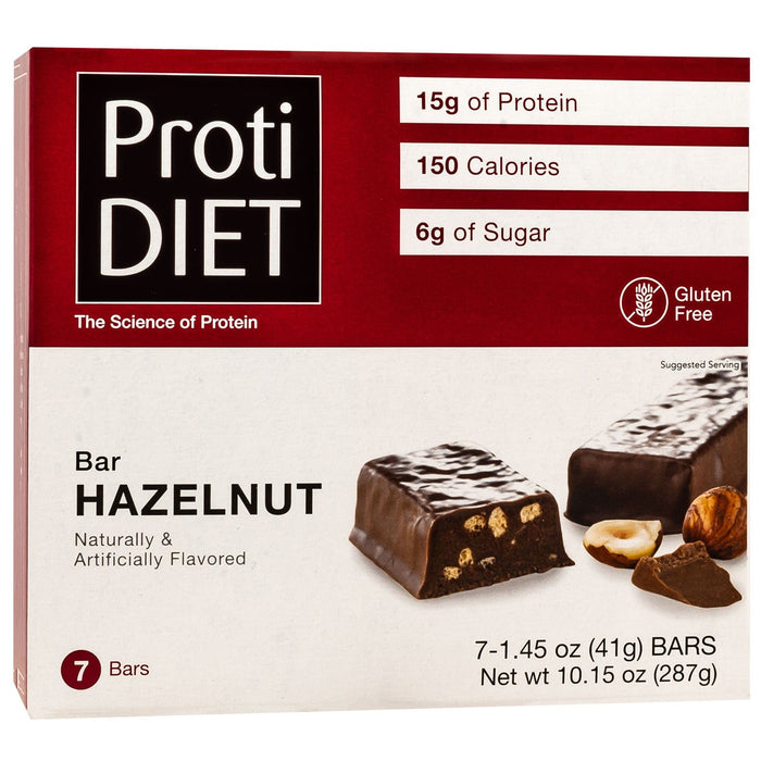 ProtiDiet Protein Bars - Hazelnut, 7 Bars/Box