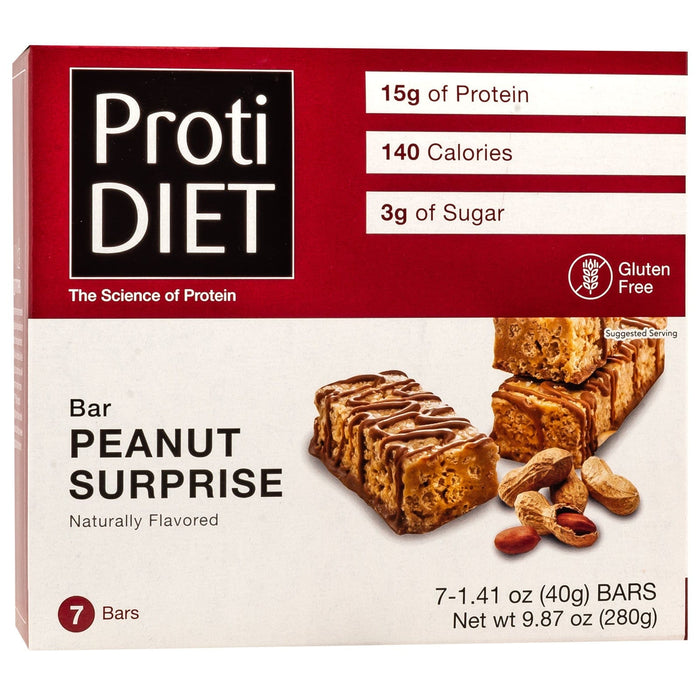 ProtiDiet Protein Bars - Peanut Surprise, 7 Bars/Box