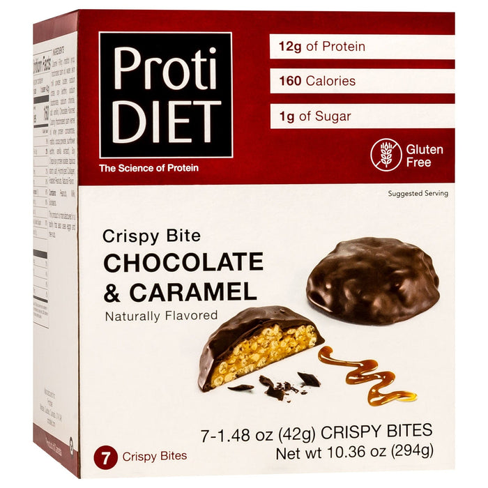 ProtiDiet Protein Crispy Bites - Chocolate & Caramel - 7/Box