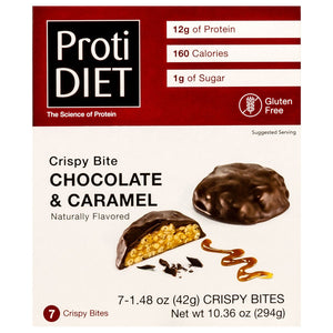 ProtiDiet Protein Crispy Bites - Chocolate & Caramel - 7/Box - Snacks & Desserts - Nashua Nutrition