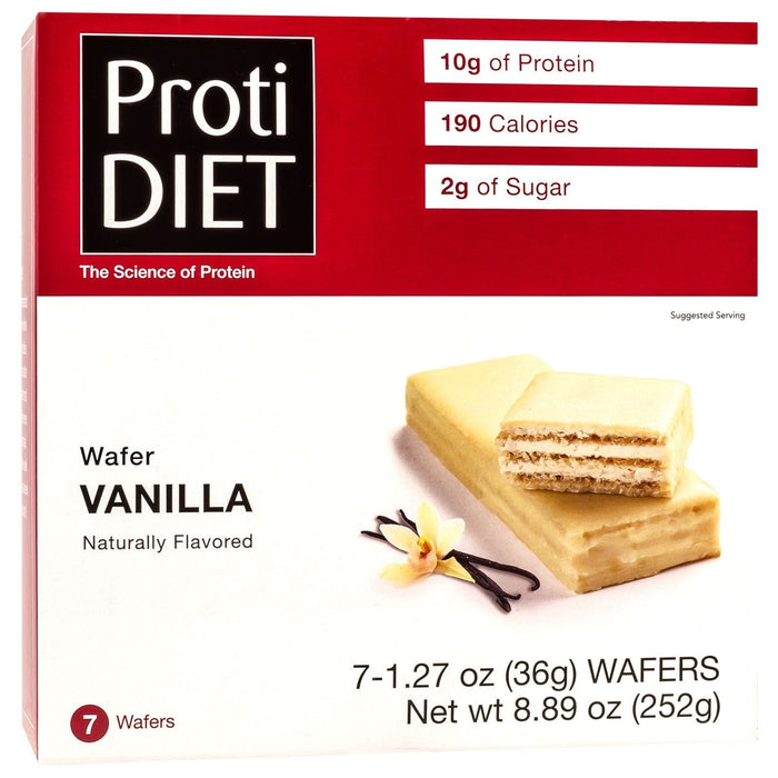 ProtiDiet Protein Wafer Bars - Vanilla, 7 Bars/Box