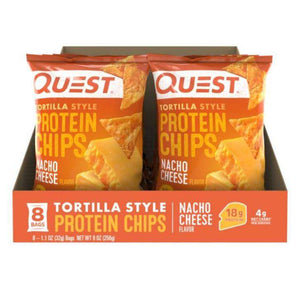 Quest Nutrition - Tortilla Protein Chips - Nacho Cheese - Box of 8 - Snacks & Desserts - Nashua Nutrition