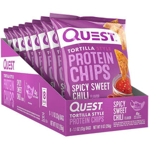 Quest Nutrition - Tortilla Protein Chips - Spicy Sweet Chili - Box of 8 - Snacks & Desserts - Nashua Nutrition