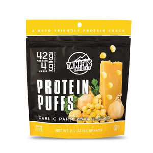Twin Peaks Ingredients - Protein Puffs - Garlic Parmesan - 2 Serving Bag - Snacks & Desserts - Nashua Nutrition