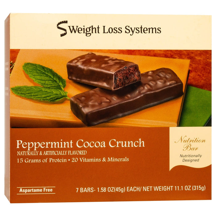 Weight Loss Systems Protein Bars - Peppermint Cocoa Crunch, 7 Bars/Box