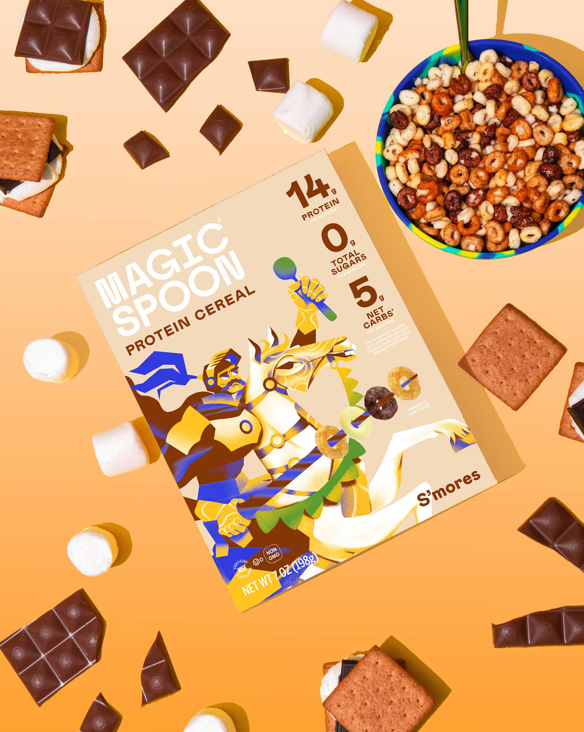 Magic Spoon High Protein Cereal | S'mores | 1 Box of 5 Servings - Nashua Nutrition