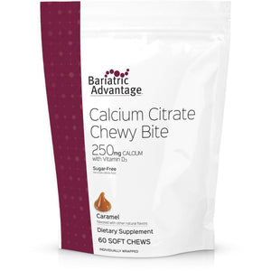Bariatric Advantage - Calcium Citrate Chewy Bites - Caramel - 250mg - 60 Count - Vitamins & Minerals - Nashua Nutrition