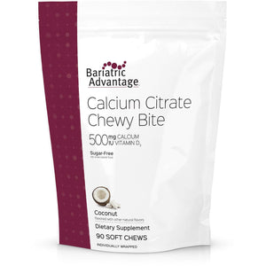 Bariatric Advantage - Calcium Citrate Chewy Bites - Coconut - 500mg - 90 Count - Vitamins & Minerals - Nashua Nutrition