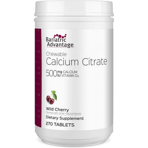 Bariatric Advantage - Chewable Calcium Citrate - Wild Cherry - 500mg - 270 Count - Vitamins & Minerals - Nashua Nutrition