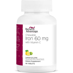 Bariatric Advantage - Chewable Iron - Lemon Lime - 60mg - 90 Count - Vitamins & Minerals - Nashua Nutrition