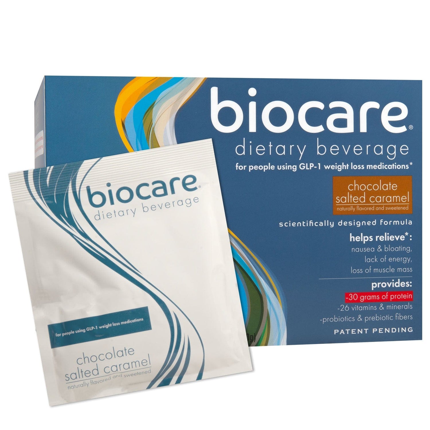 Biocare 30G Protein GLP-1 Friendly Nutrition Shake - Chocolate Salted Caramel (14-Count) - Nashua Nutrition