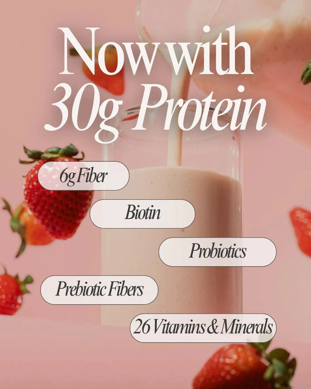 Biocare 30G Protein GLP-1 Friendly Nutrition Shake - Strawberries and Creme (14-Count) - Nashua Nutrition