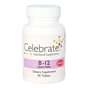 Celebrate Vitamins - B12 Sublingual - Quick-Melts - Cherry - 90 Tablets - Vitamins & Minerals - Nashua Nutrition