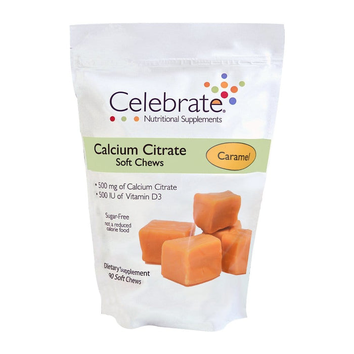 Celebrate Vitamins - Calcium Citrate - Soft Chews - Caramel - 500mg - 90 Chews