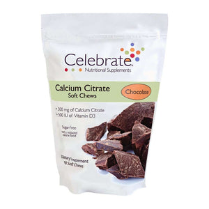 Celebrate Vitamins - Calcium Citrate - Soft Chews - Chocolate - 500mg - 90 Chews - Vitamins & Minerals - Nashua Nutrition