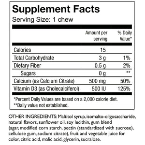 Celebrate Vitamins - Calcium Citrate - Soft Chews - Strawberry Banana Cream - 500mg - 90 Chews - Vitamins & Minerals - Nashua Nutrition