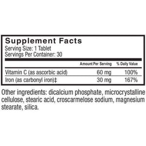 Celebrate Vitamins - Iron+C - 30mg - 30 Tablets - Vitamins & Minerals - Nashua Nutrition