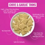 Every Body Eat Snack Thins | Chive & Garlic | 1 Bag of 4 Servings - Nashua Nutrition