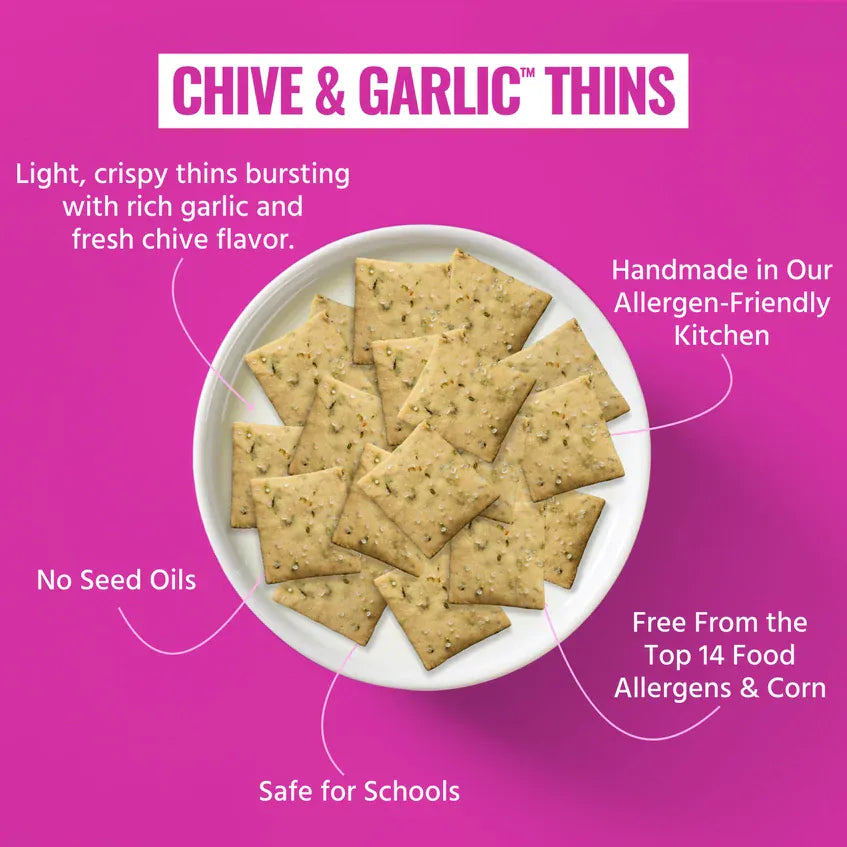 Every Body Eat Snack Thins | Chive & Garlic | 1 Bag of 4 Servings - Nashua Nutrition
