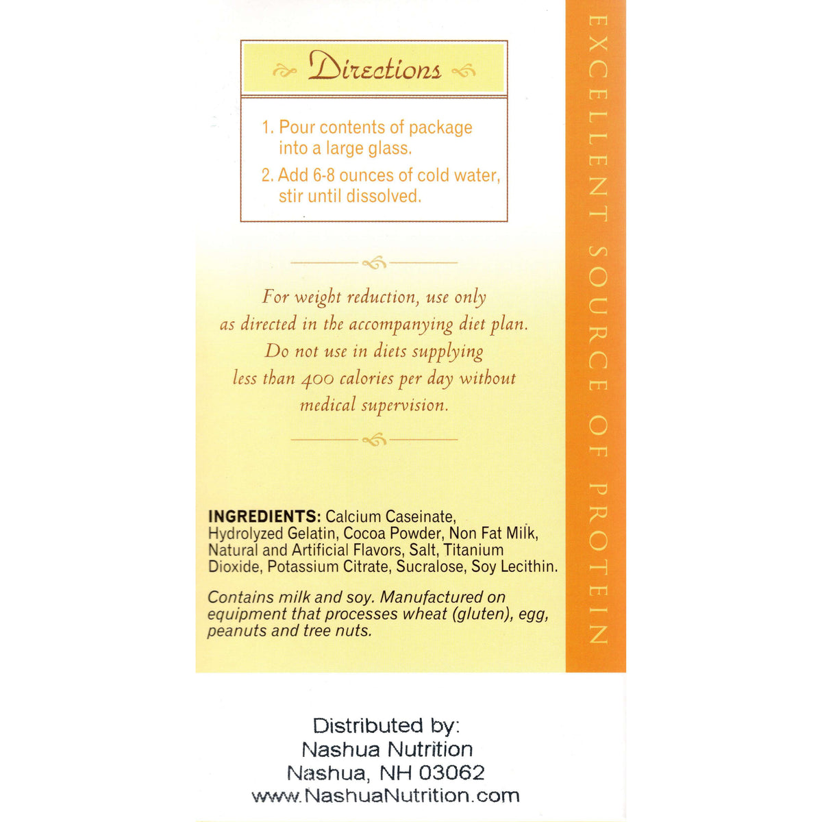 HealthSmart Cold Drink - Instant Chocolate Drink - 7/Box - Cold Drinks - Nashua Nutrition