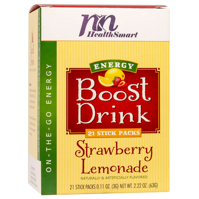 HealthSmart Energy Boost Drink Mix - Strawberry Lemonade - 21 Packets/Box