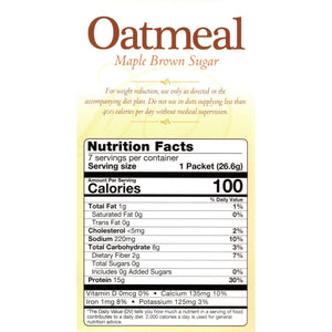 HealthSmart Oatmeal - Maple Brown Sugar - 7/Box - Breakfast Items - Nashua Nutrition