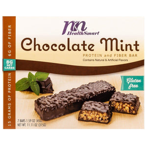 HealthSmart Protein & Fiber Divine Bars - Chocolate Mint Crisp, 7 Bars/Box - Protein Bars - Nashua Nutrition