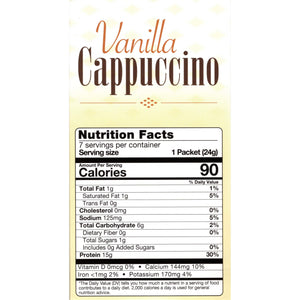 HealthSmart Protein Hot Cappuccino - Vanilla, 7 Servings/Box - Hot Drinks - Nashua Nutrition