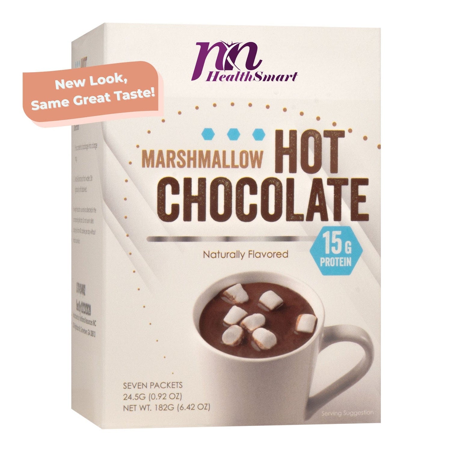 HealthSmart Protein Hot Chocolate - With Marshmallows, 7 Servings/Box - Nashua Nutrition