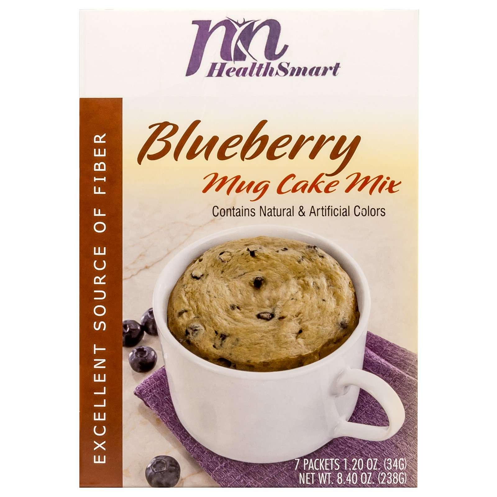 HealthSmart Protein Mug Cake - Blueberry - 7/Box - Snacks & Desserts - Nashua Nutrition