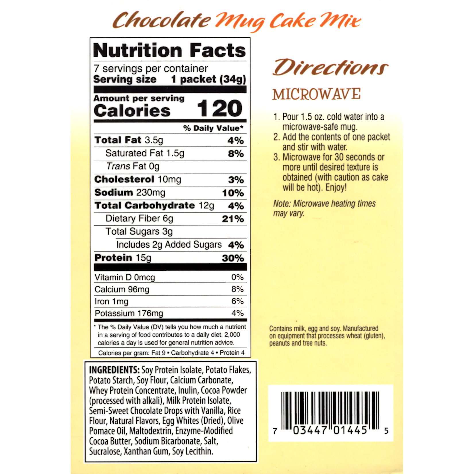 HealthSmart Protein Mug Cake - Chocolate - 7/Box - Snacks & Desserts - Nashua Nutrition