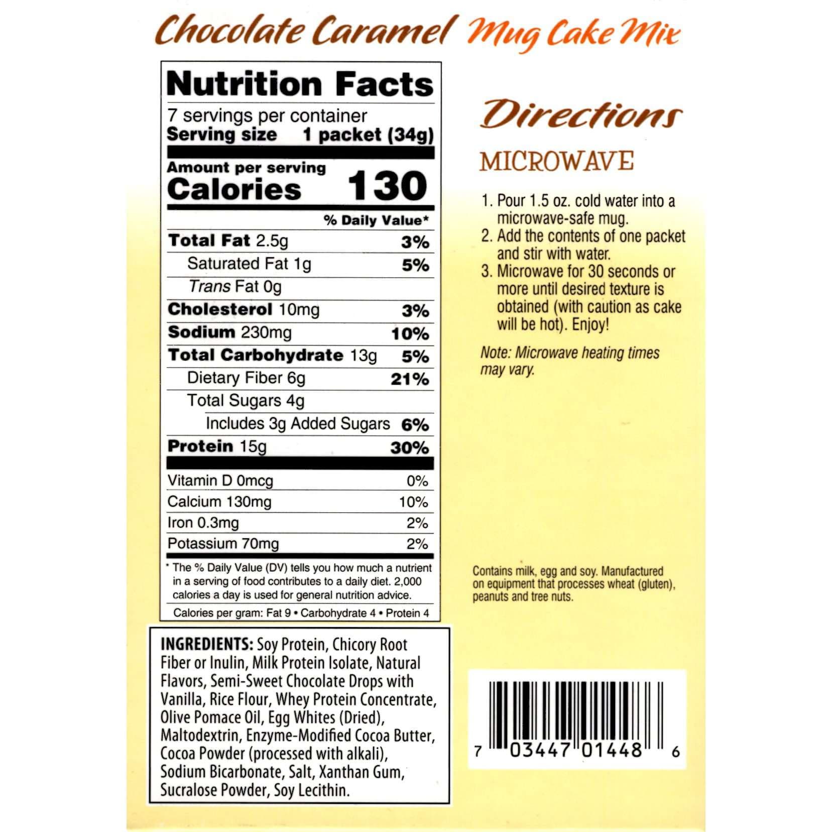 HealthSmart Protein Mug Cake - Chocolate Caramel - 7/Box - Snacks & Desserts - Nashua Nutrition