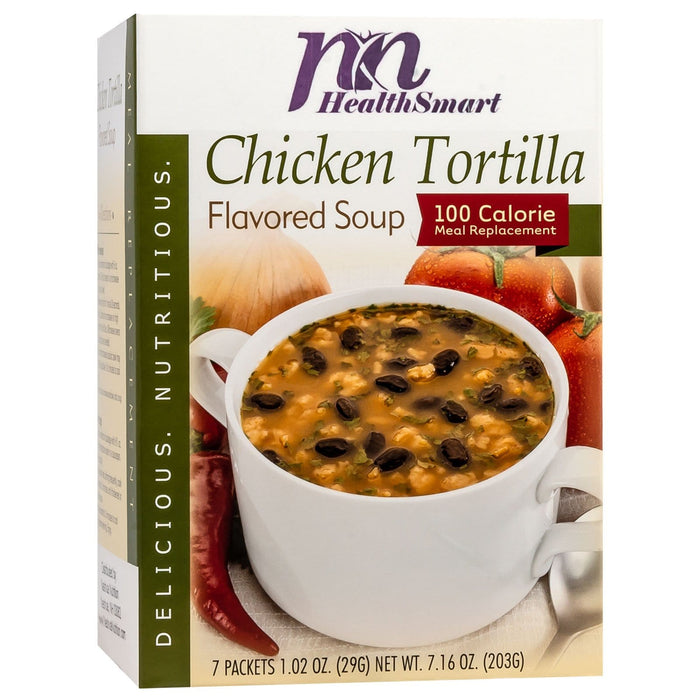 HealthSmart Protein Soup - Chicken Tortilla - 100 Calorie Meal Replacement - 7/Box