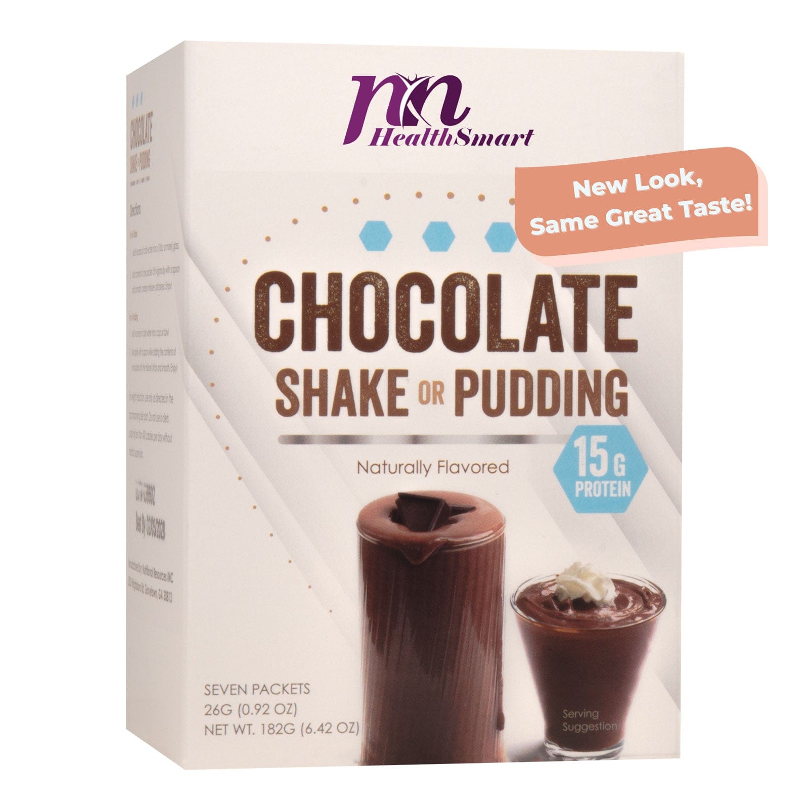 HealthSmart Pudding & Shake Mix | Chocolate | 15g Protein | 7 Pouches/Box - Nashua Nutrition
