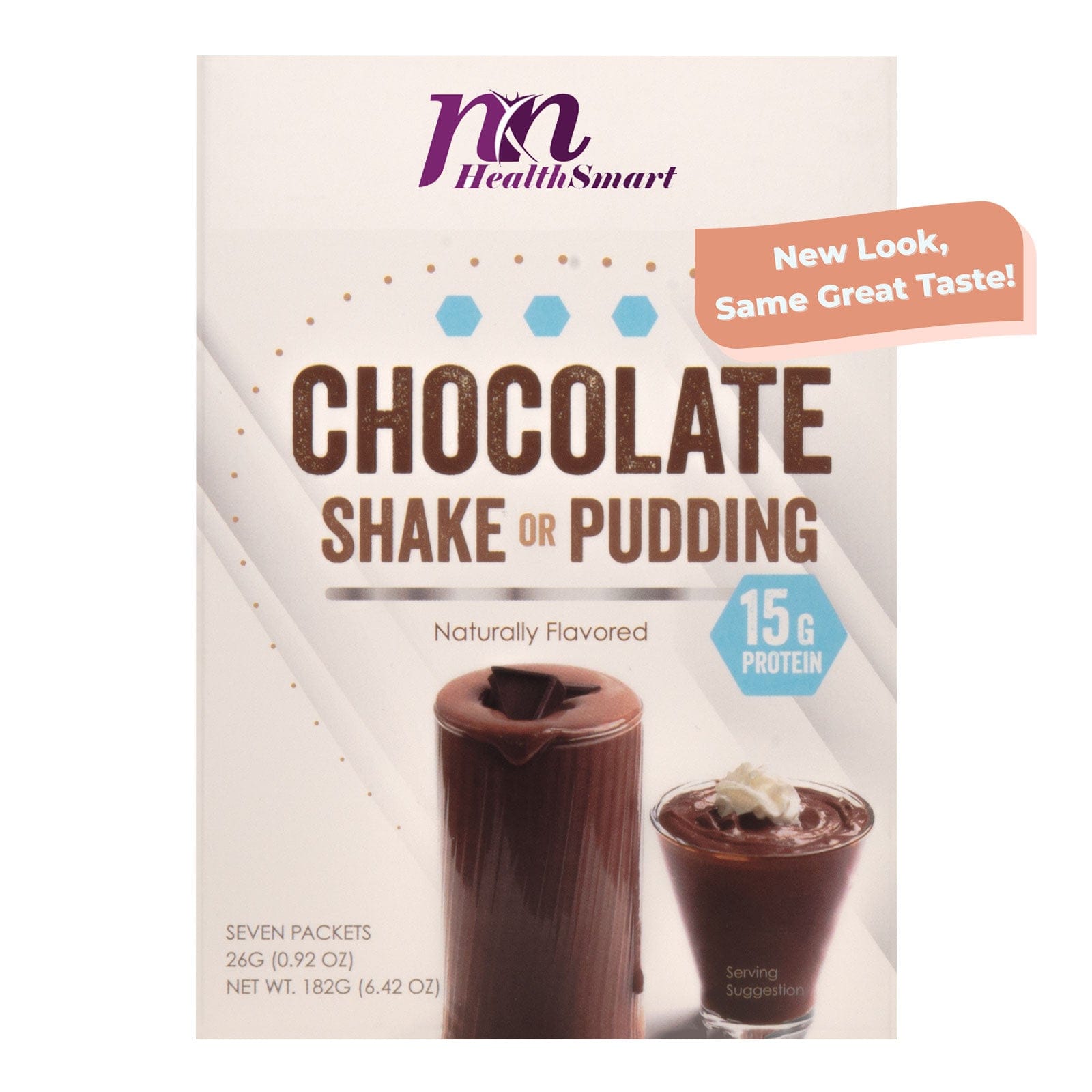 HealthSmart Pudding & Shake Mix | Chocolate | 15g Protein | 7 Pouches/Box - Nashua Nutrition