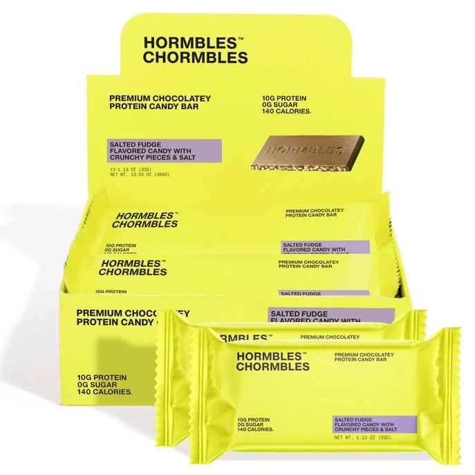 Hormbles Chormbles - Protein Candy Bar - Salted Fudge (1 Bar or Box of 12) - Nashua Nutrition