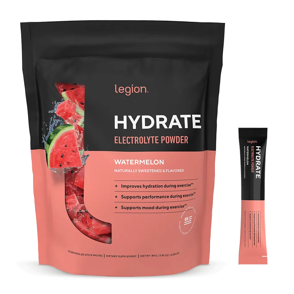 Legion Hydrate Electrolyte Powder  - 20 Packets - Nashua Nutrition