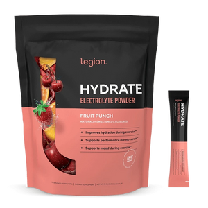 Legion Hydrate Electrolyte Powder - Fruit Punch (20 Packets) - Nashua Nutrition