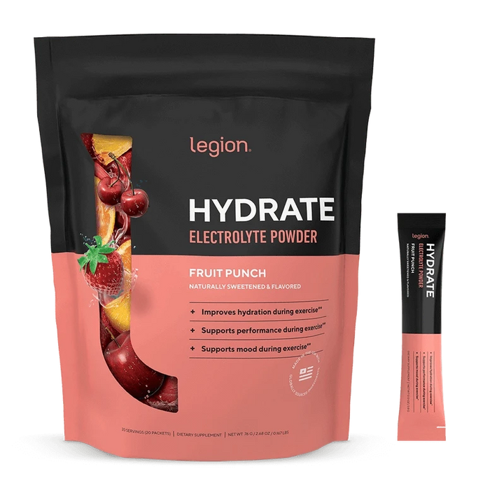 Legion Hydrate Electrolyte Powder - Fruit Punch (20 Packets)